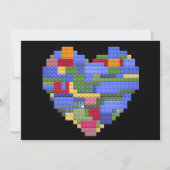 Master Builder Block Brick Building Heart Valentin Bedankkaart (Voorkant)