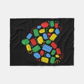 Master Builder Block Brick Building Heart Valentin Fleece Deken (Voorkant (Horizontaal))