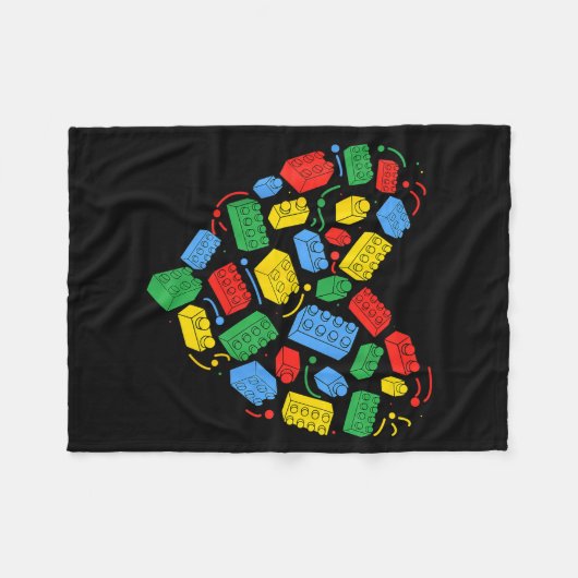 Master Builder Block Brick Building Heart Valentin Fleece Deken (Voorkant (Horizontaal))