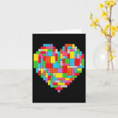 Master Builder Block Brick Building Heart Valentin Kaart (Gele Bloem)