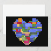 Master Builder Block Brick Building Heart Valentin Kaart (Voorkant / Achterkant)