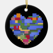 Master Builder Block Brick Building Heart Valentin Keramisch Ornament (Voorkant)