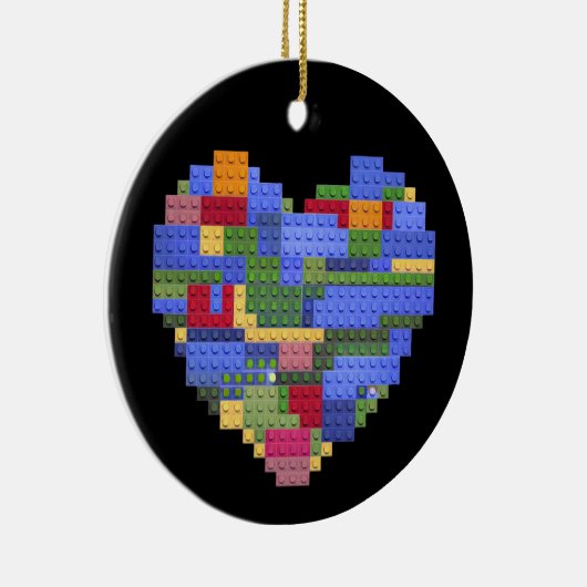 Master Builder Block Brick Building Heart Valentin Keramisch Ornament (Rechts)