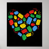 Master Builder Block Brick Building Heart Valentin Poster (Voorkant)