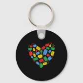 Master Builder Block Brick Building Heart Valentin Sleutelhanger (Voorkant)