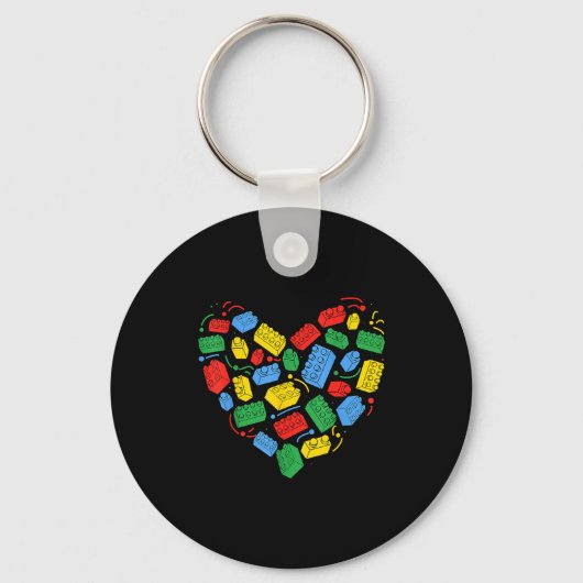 Master Builder Block Brick Building Heart Valentin Sleutelhanger (Voorkant)