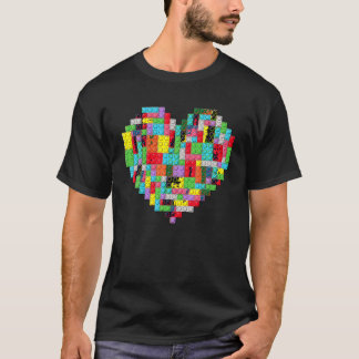 Master Builder Block Brick Building Heart Valentin T-shirt