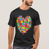 Master Builder Block Brick Building Heart Valentin T-shirt (Voorkant)