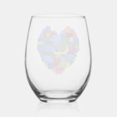 Master Builder Block Brick Building Heart Valentin Wijnglas Zonder Voet (Voorkant)