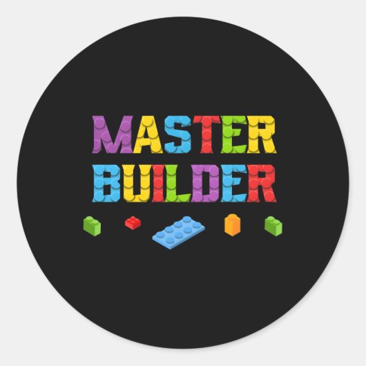 Master Builder Block Building voor Ronde Sticker (Voorkant)