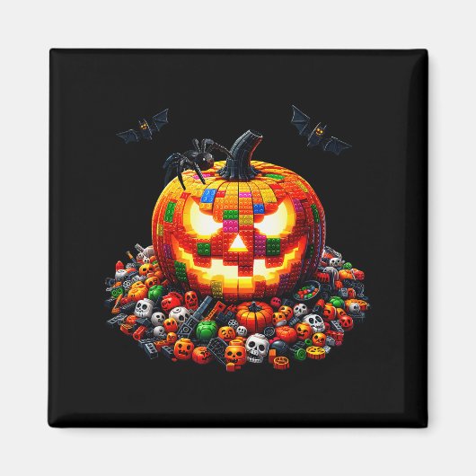 Master Builder Blocks Bricks Building Pumpkin Hall Magneet (Voorkant)