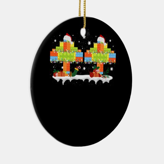 Master Builder Bloksteen Bouw Boom Kerstmis Keramisch Ornament (Rechts)
