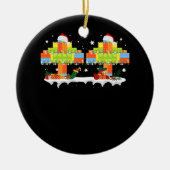 Master Builder Bloksteen Bouw Boom Kerstmis Keramisch Ornament (Voorkant)