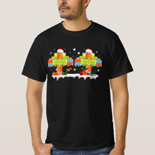 Master Builder Bloksteen Bouw Boom Kerstmis T-shirt (Voorkant)