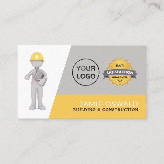Master Builder, bouwbedrijf, bouwmachines Visitekaartje (Voorkant)