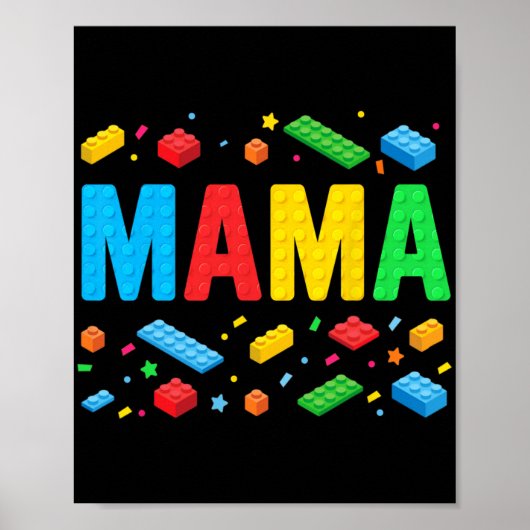 Master Builder bouwstenen blokken grappige moeder Poster (Voorkant)