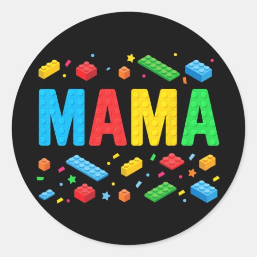 Master Builder bouwstenen blokken grappige moeder Ronde Sticker (Voorkant)