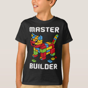 Master Builder Bouwstenen Brick Cat Lover T-shirt