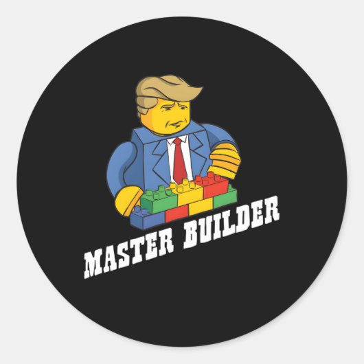 Master Builder Bouwstenen Jeugd Ronde Sticker (Voorkant)