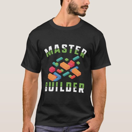Master Builder Bouwstenen Speelgoed Bricks Gift De T-shirt (Voorkant)