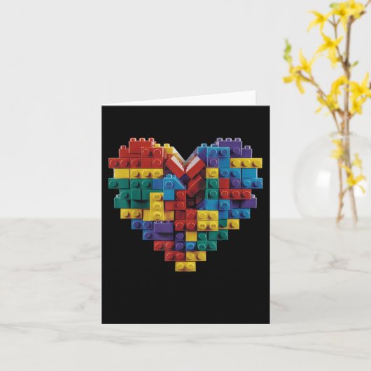 Master Builder Boy Block Brick Building Heart Vale Kaart (Gele Bloem)