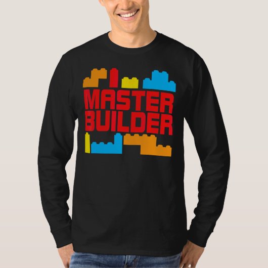 Master Builder Building Blocks Brick Toys Kinder T T-shirt (Voorkant)
