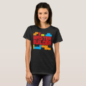Master Builder Building Blocks Brick Toys Kinder T T-shirt (Voorkant volledig)