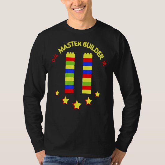 Master Builder Cute Block Building 11th Birthday B T-shirt (Voorkant)