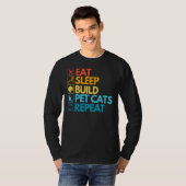 Master Builder Cute Block Building Cats T-shirt (Voorkant volledig)