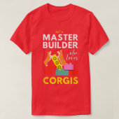 Master Builder Cute Block Building Corgis  T-shirt (Design voorkant)