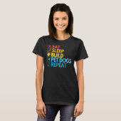 Master Builder Cute Block Building Dogs T-shirt (Voorkant volledig)