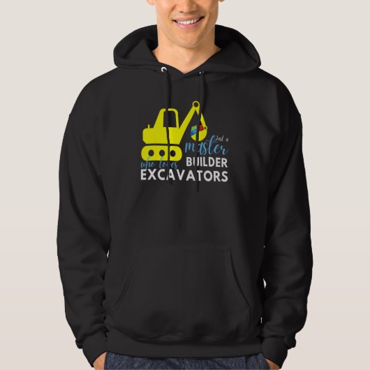Master Builder Cute Block Building Excavator Hoodie (Voorkant)