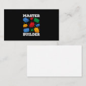 Master Builder Cute Block Building Kids Toys Brick Visitekaartje (Voorkant / Achterkant)