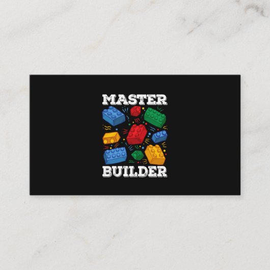 Master Builder Cute Block Building Kids Toys Brick Visitekaartje (Voorkant)