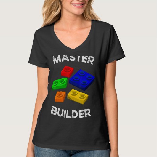 Master Builder Cute Block Building Kinder Speys Br T-shirt (Voorkant)