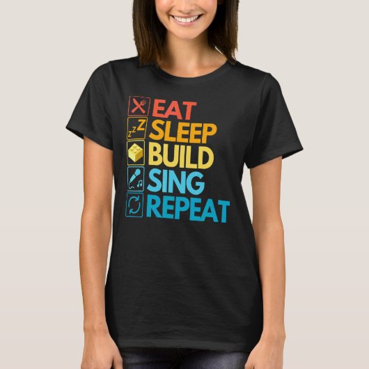 Master Builder Cute Block Building T-shirt (Voorkant)