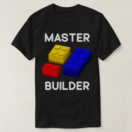 Master Builder Cute Block Building Toys Brick Buil T-shirt (Design voorkant)