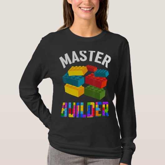 Master Builder Cute Brick Blocks speelgoed T-shirt (Voorkant)