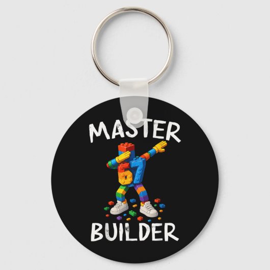 Master Builder Dabbing 67 Meme Bouwstenen Bri Sleutelhanger (Voorkant)