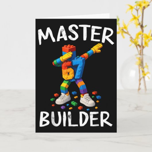 Master Builder Dabbing 67 Meme Building Blocks Bri Kaart (Gele Bloem)