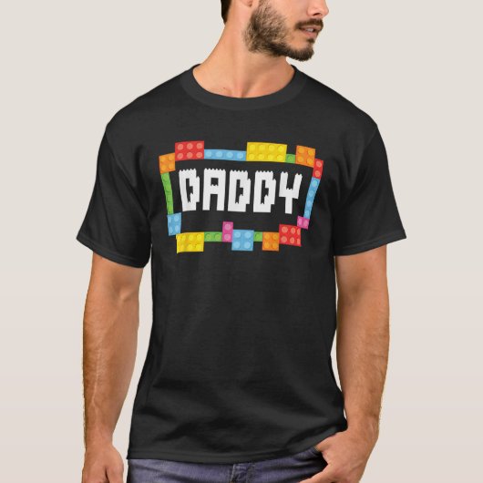 Master builder Dad Bricks Blocks Building Family T-shirt (Voorkant)