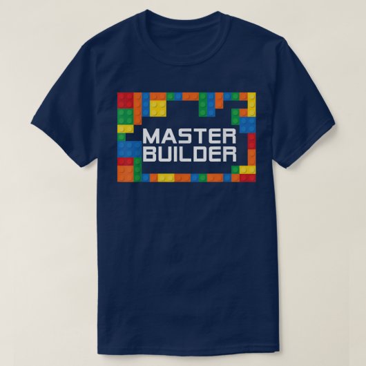 Master Builder Engineer Big Building Blocks Build T-shirt (Design voorkant)