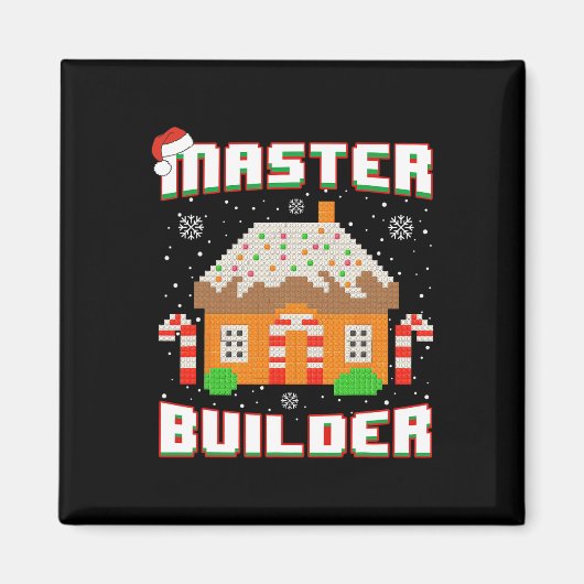 Master Builder Gingerbread House Kerstblok B Magneet (Voorkant)