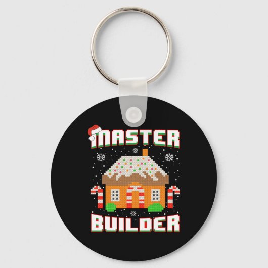 Master Builder Gingerbread House Kerstblok B Sleutelhanger (Voorkant)