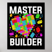 Master Builder Heart Block Brick Building Poster (Voorkant)