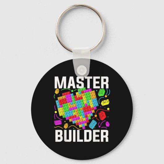 Master Builder Heart Block Brick Building Sleutelhanger (Voorkant)