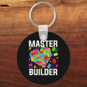 Master Builder Heart Block Brick Building Sleutelhanger (Voorkant)