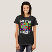 Master Builder Heart Block Brick Building T-shirt (Voorkant volledig)
