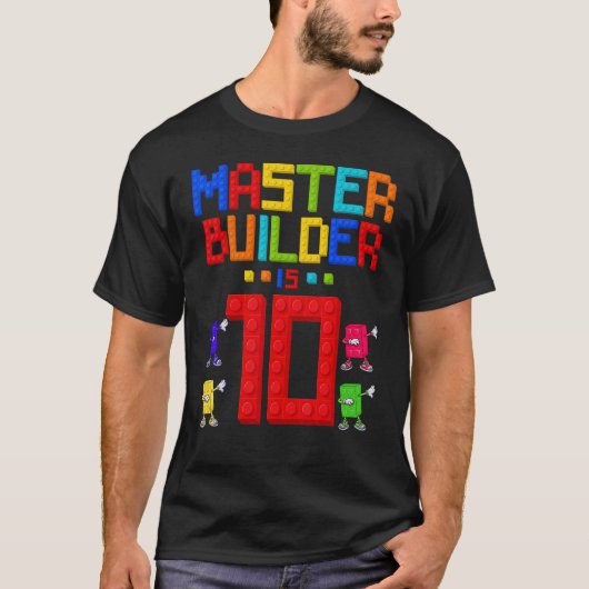 Master Builder is 10 jaar oud gebouw 10th Birthda T-shirt (Voorkant)