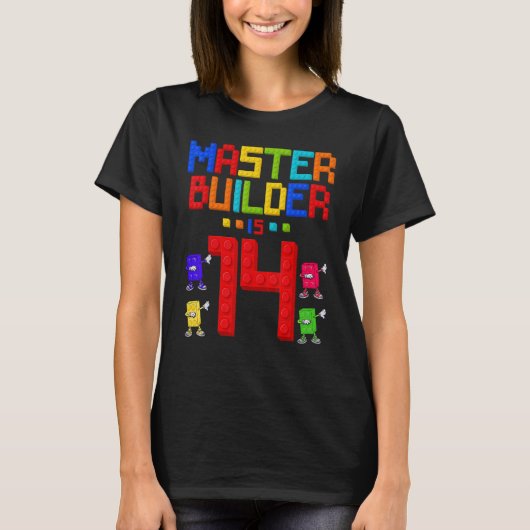 Master Builder is 14 jaar oud gebouw 14e verjaarda T-shirt (Voorkant)